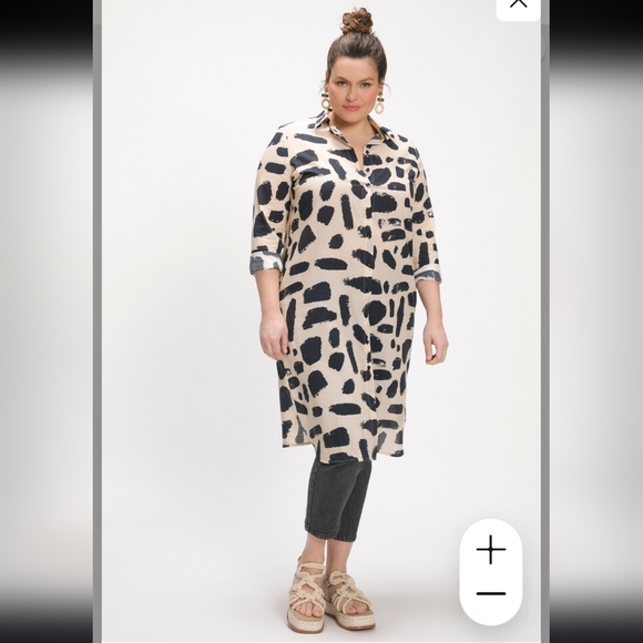 ✨️HOST PICK✨️ 100% Cotton Abstract Print Button Down Dress by Ulla Popken - Picture 13 of 15